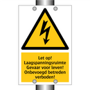 Let op! Laagspanningsruimte Gevaar voor leven! Onbevoegd betreden verboden!