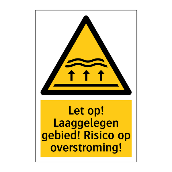 Let op! Laaggelegen gebied! Risico op overstroming!