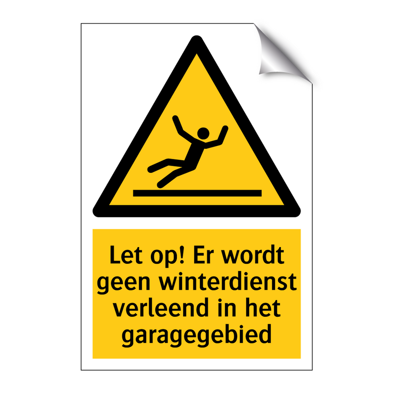 Let op! Er wordt geen winterdienst verleend in het garagegebied