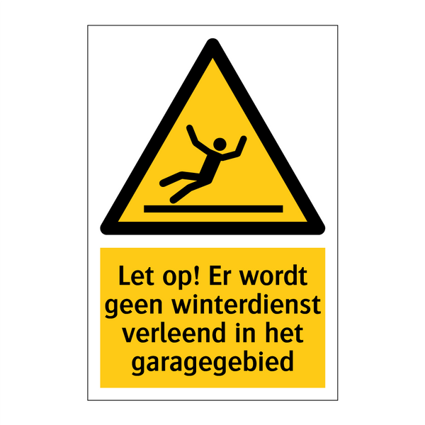 Let op! Er wordt geen winterdienst verleend in het garagegebied
