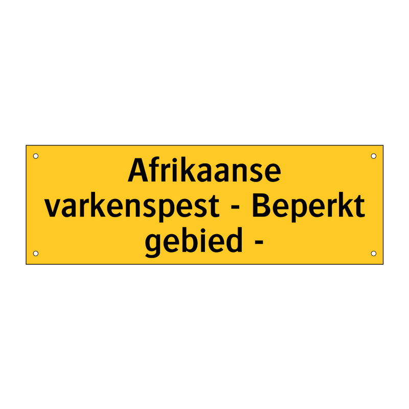 Afrikaanse varkenspest - Beperkt gebied -