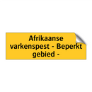 Afrikaanse varkenspest - Beperkt gebied -