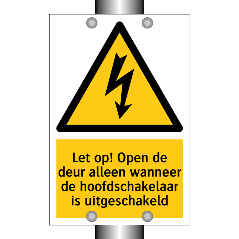 Let op! Open de deur alleen wanneer de hoofdschakelaar is uitgeschakeld