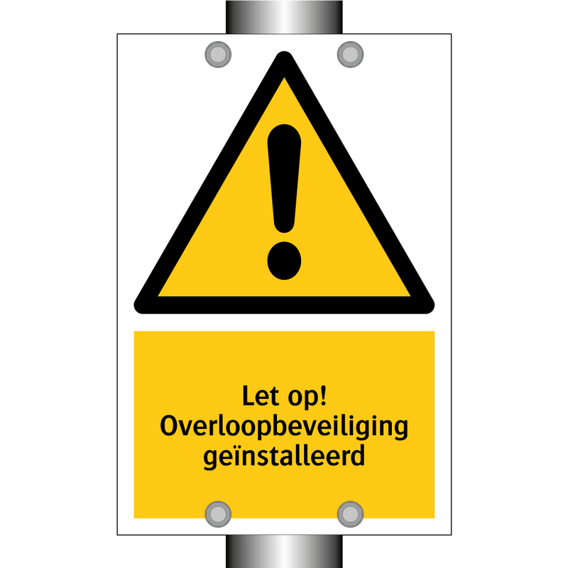 Let op! Overloopbeveiliging geïnstalleerd