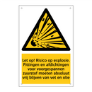 Let op! Risico op explosie. Fittingen en afdichtingen voor voorgespannen zuurstof moeten absoluut vrij blijven van vet en olie