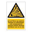 Let op! Risico op explosie. Fittingen en afdichtingen voor voorgespannen zuurstof moeten absoluut vrij blijven van vet en olie