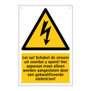 Let op! Schakel de stroom uit voordat u opent! Het apparaat moet alleen worden aangesloten door een gekwalificeerde elektricien!