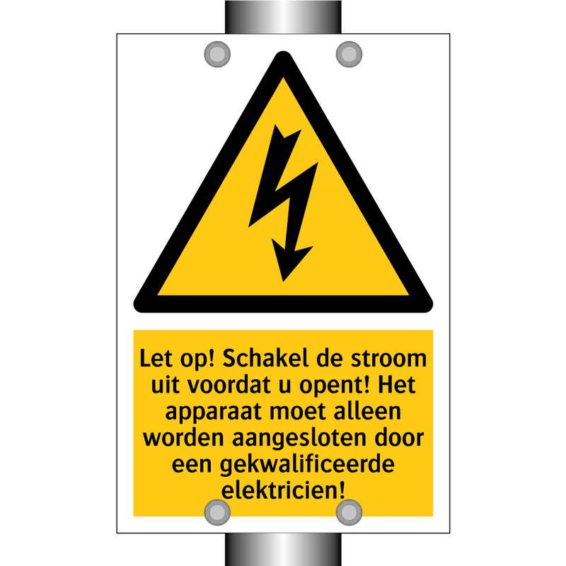 Let op! Schakel de stroom uit voordat u opent! Het apparaat moet alleen worden aangesloten door een gekwalificeerde elektricien!