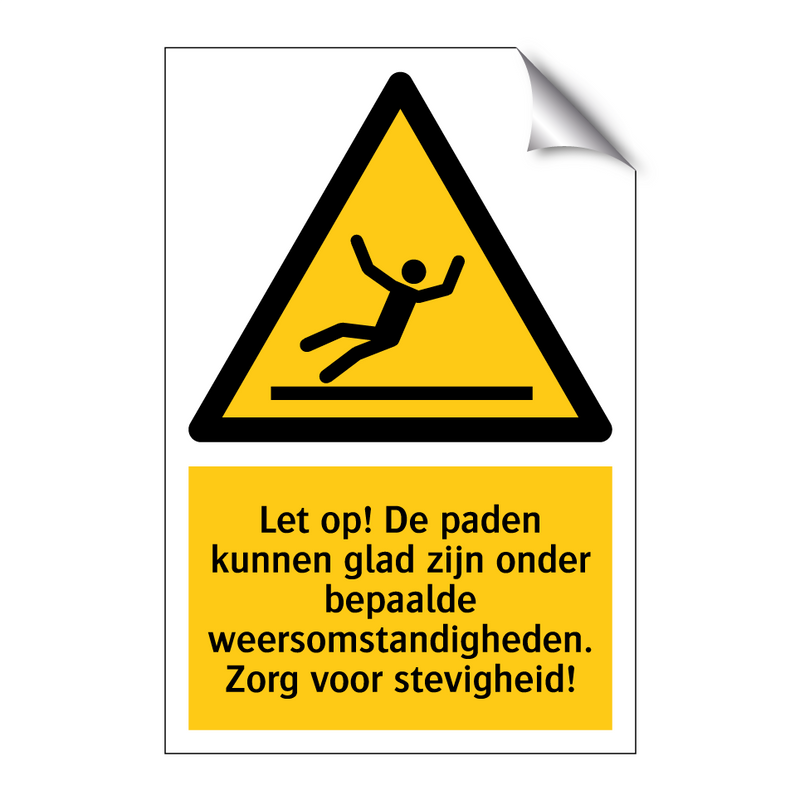 Let op! De paden kunnen glad zijn onder bepaalde weersomstandigheden. Zorg voor stevigheid!