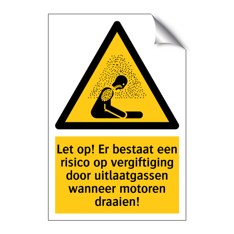 Let op! Er bestaat een risico op vergiftiging door uitlaatgassen wanneer motoren draaien!
