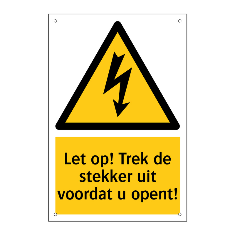 Let op! Trek de stekker uit voordat u opent!