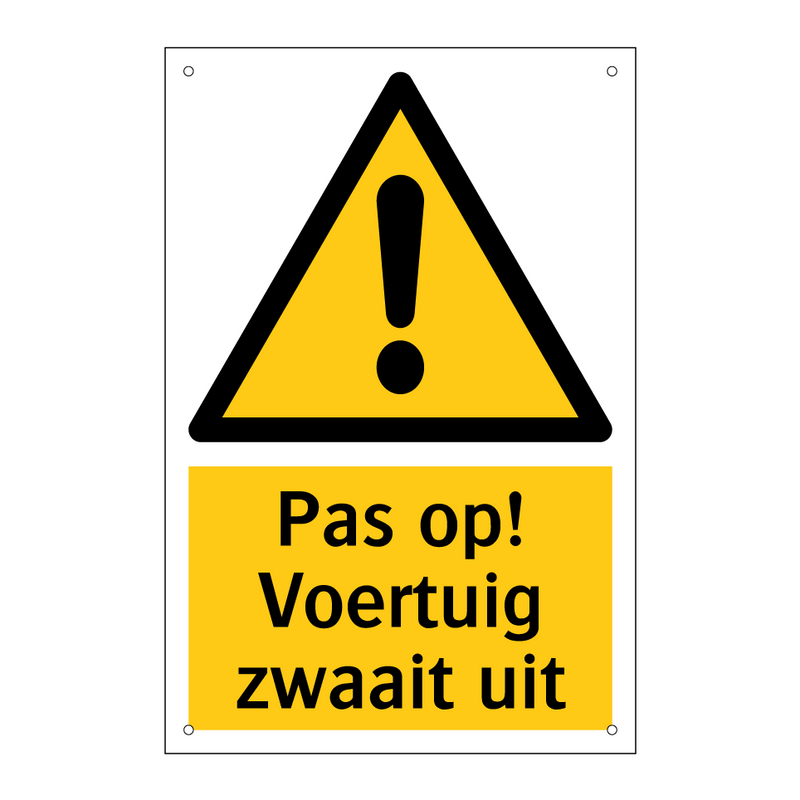 Pas op! Voertuig zwaait uit