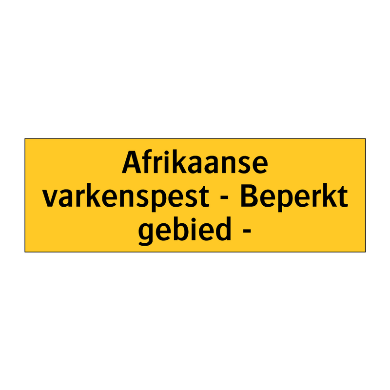 Afrikaanse varkenspest - Beperkt gebied -