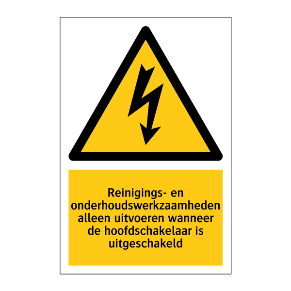 Reinigings- en onderhoudswerkzaamheden alleen uitvoeren wanneer de hoofdschakelaar is uitgeschakeld