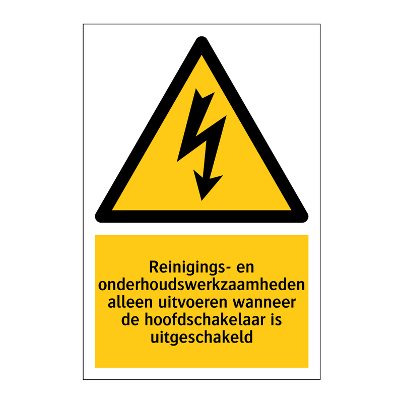 Reinigings- en onderhoudswerkzaamheden alleen uitvoeren wanneer de hoofdschakelaar is uitgeschakeld