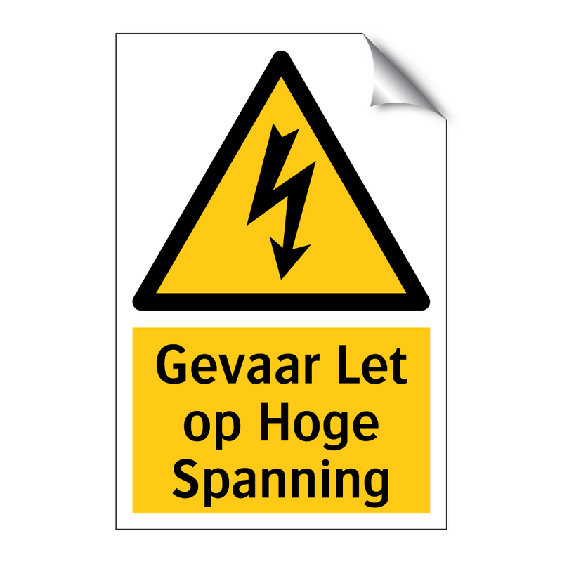 Gevaar Let op Hoge Spanning