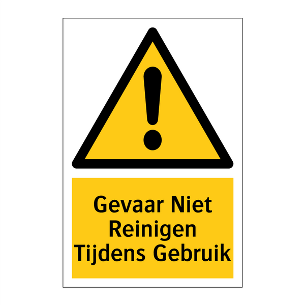 Gevaar Niet Reinigen Tijdens Gebruik
