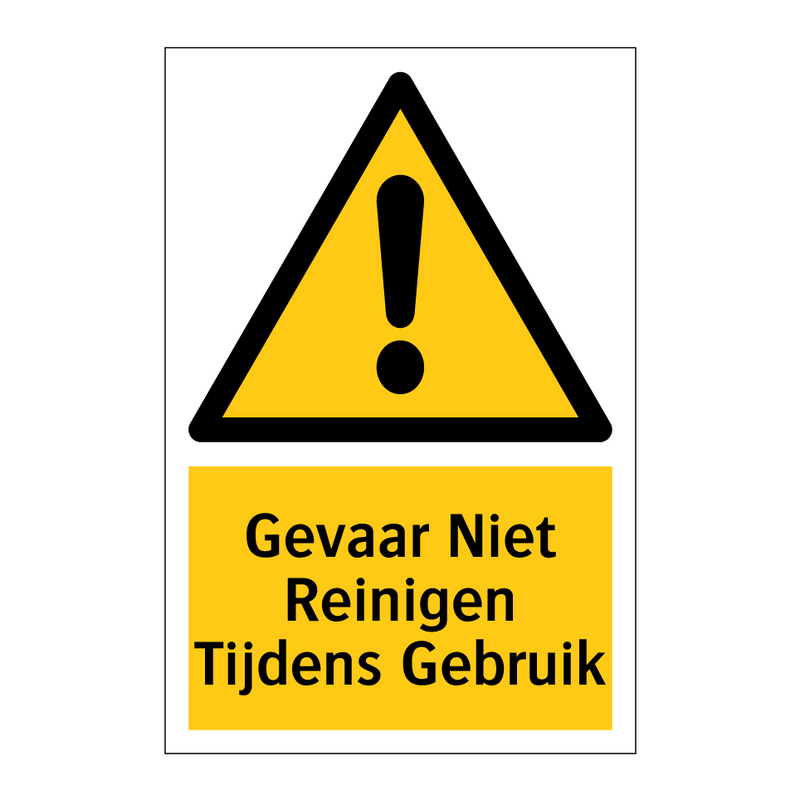 Gevaar Niet Reinigen Tijdens Gebruik