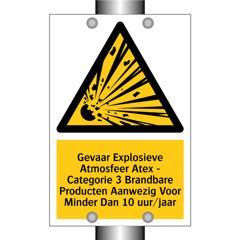 Gevaar Explosieve Atmosfeer Atex - Categorie 3 Brandbare Producten Aanwezig Voor Minder Dan 10 uur/jaar