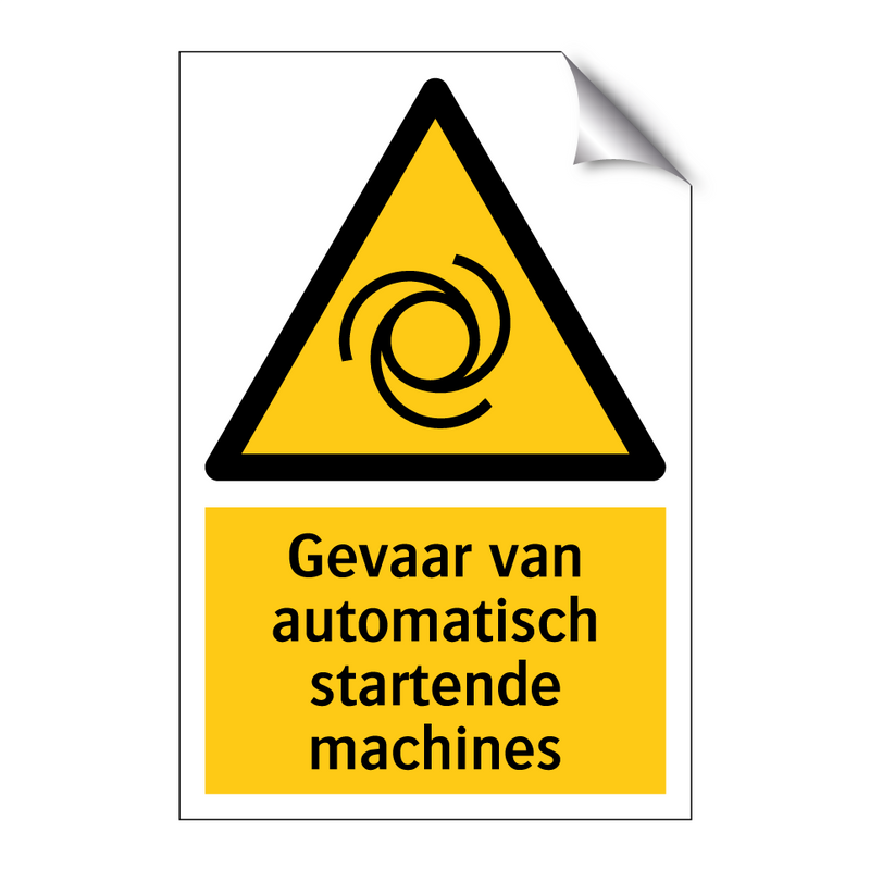 Gevaar van automatisch startende machines
