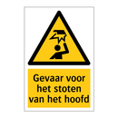 Gevaar voor het stoten van het hoofd