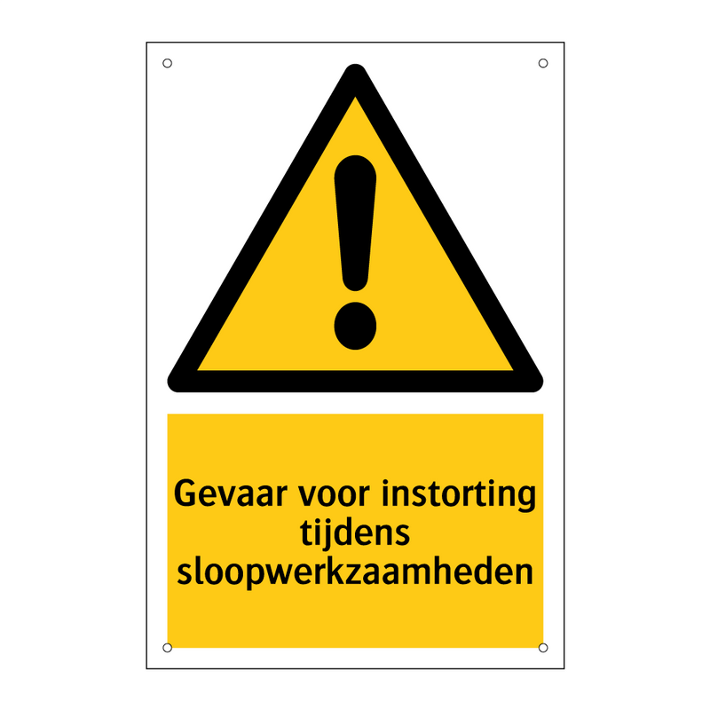 Gevaar voor instorting tijdens sloopwerkzaamheden