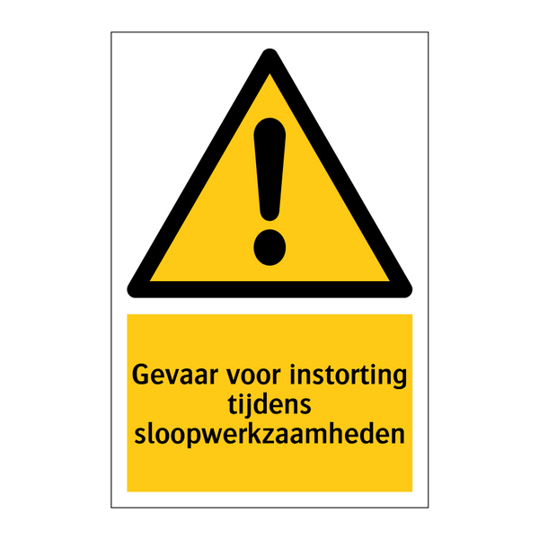 Gevaar voor instorting tijdens sloopwerkzaamheden