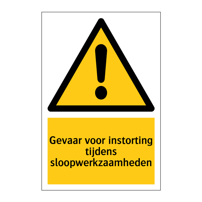 Gevaar voor instorting tijdens sloopwerkzaamheden