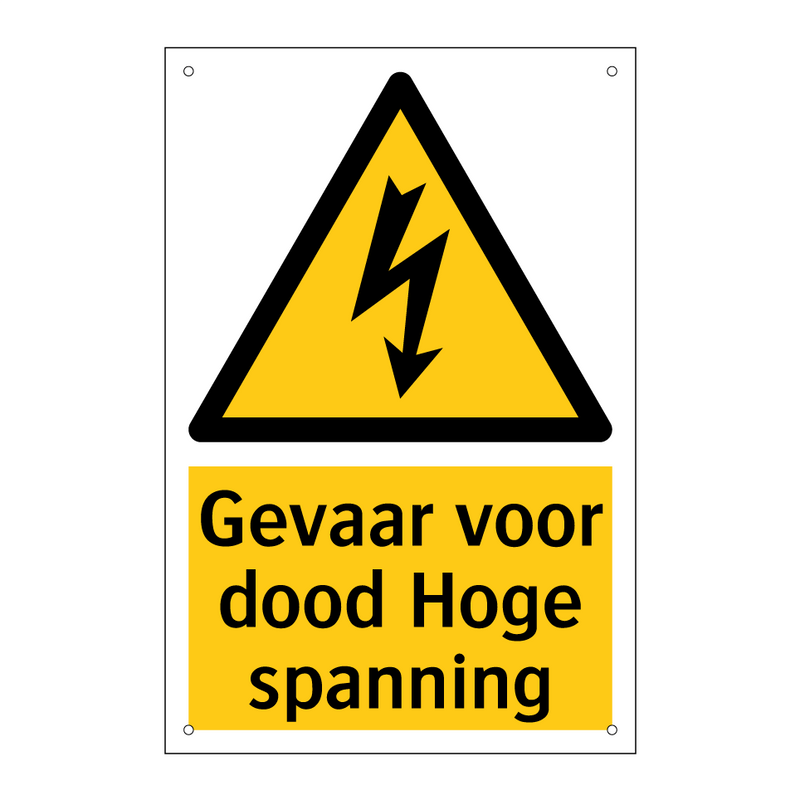 Gevaar voor dood Hoge spanning