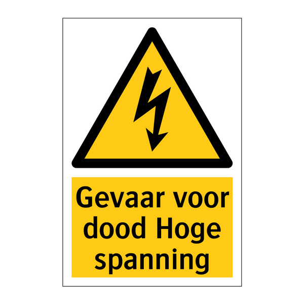 Gevaar voor dood Hoge spanning