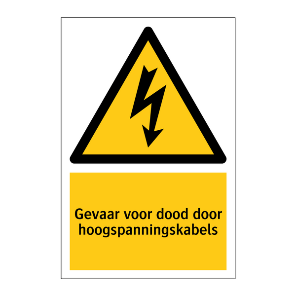 Gevaar voor dood door hoogspanningskabels