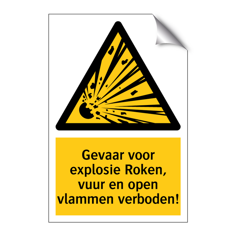 Gevaar voor explosie Roken, vuur en open vlammen verboden!