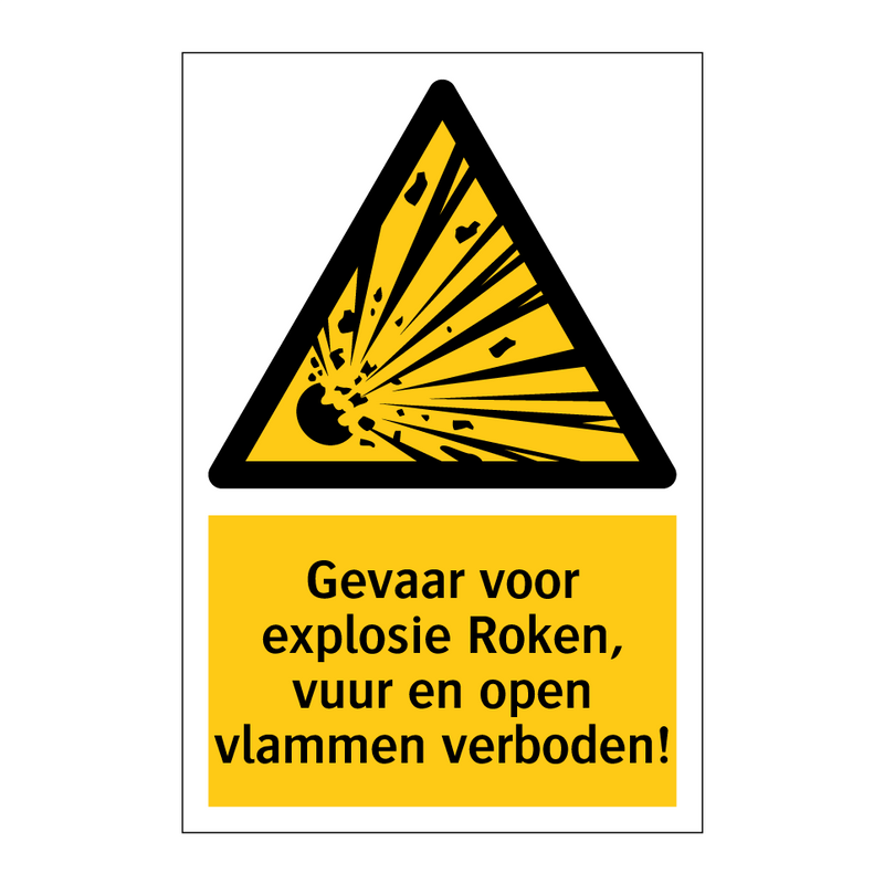 Gevaar voor explosie Roken, vuur en open vlammen verboden!