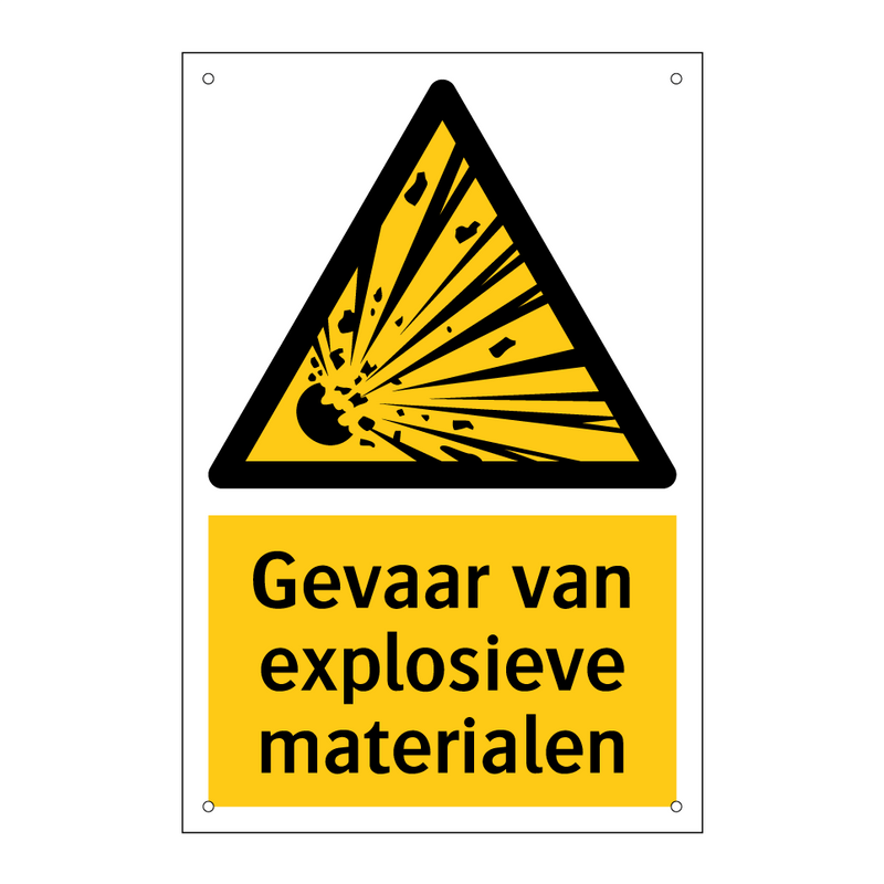 Gevaar van explosieve materialen