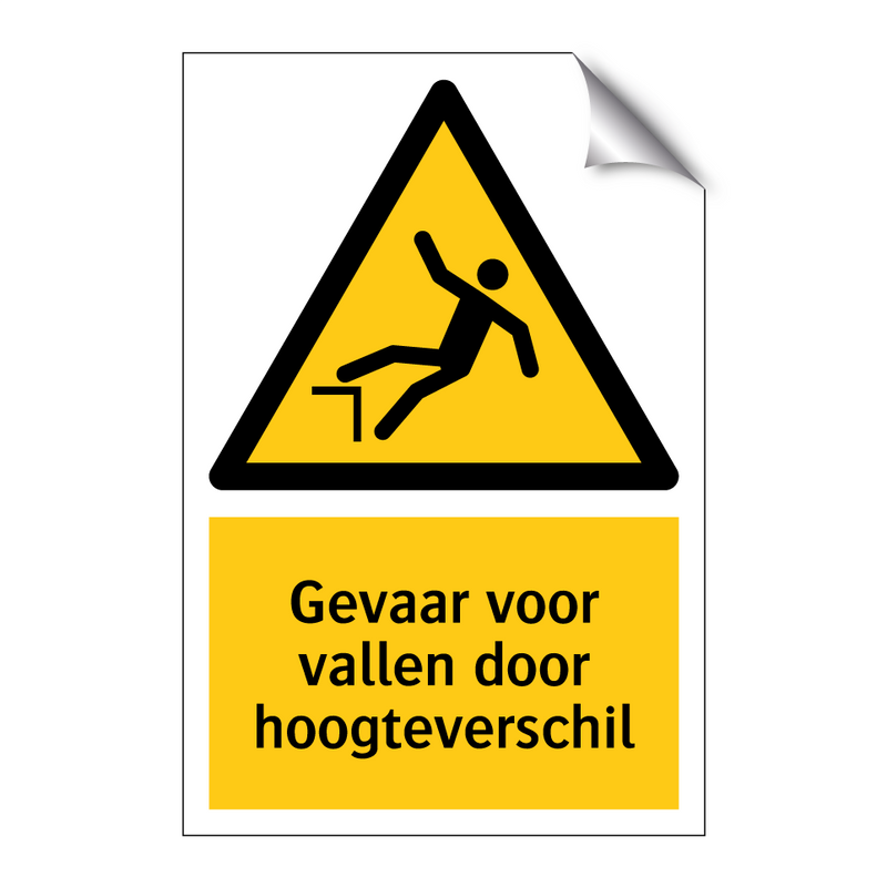 Gevaar voor vallen door hoogteverschil
