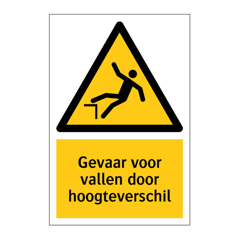 Gevaar voor vallen door hoogteverschil