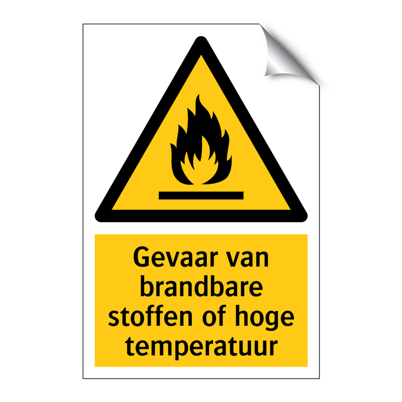 Gevaar van brandbare stoffen of hoge temperatuur
