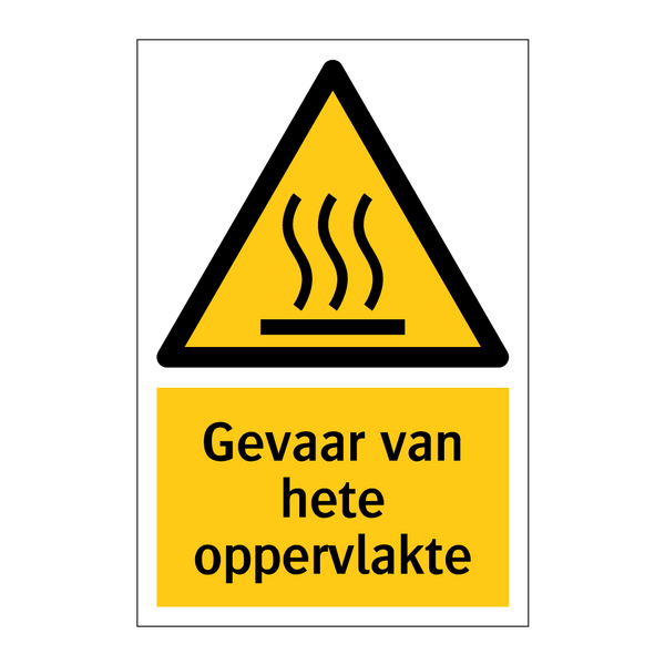 Gevaar van hete oppervlakte