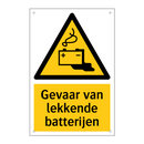 Gevaar van lekkende batterijen