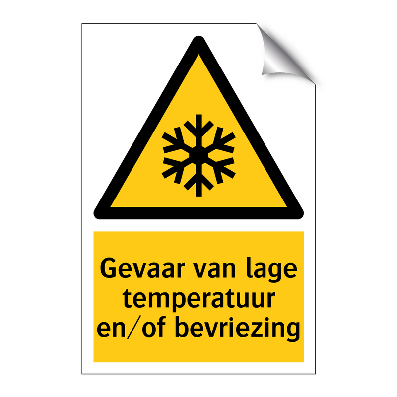 Gevaar van lage temperatuur en/of bevriezing