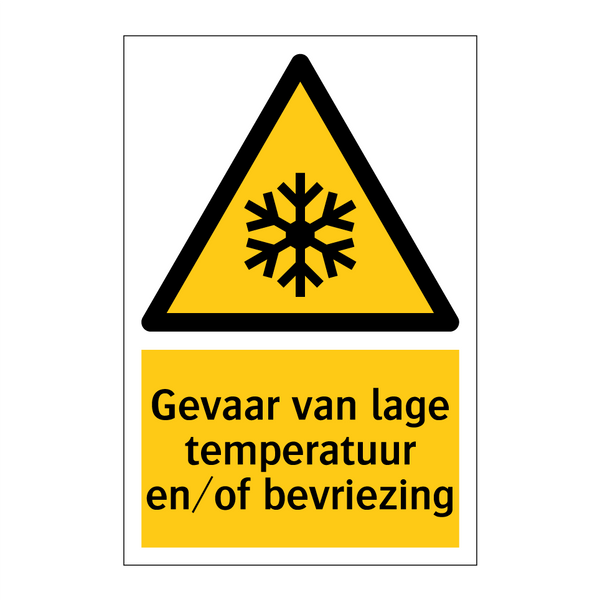 Gevaar van lage temperatuur en/of bevriezing