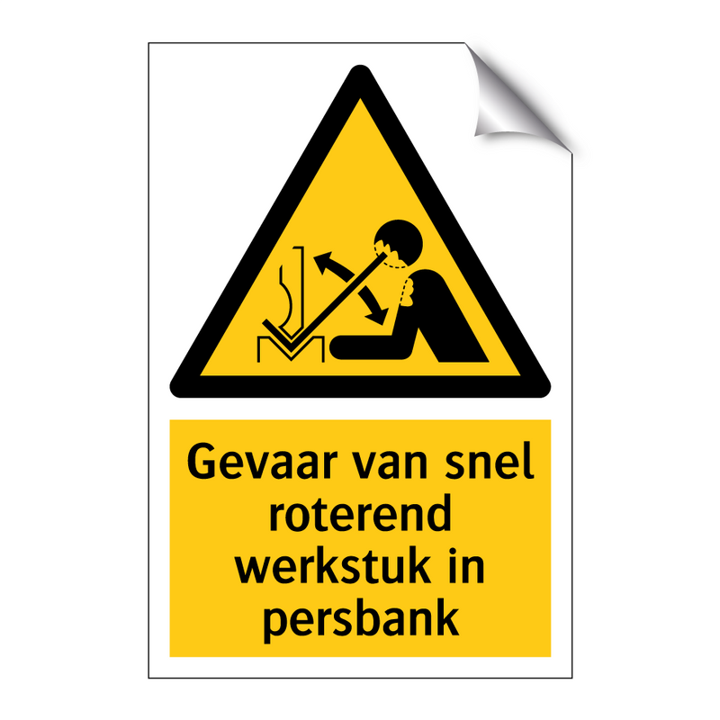 Gevaar van snel roterend werkstuk in persbank