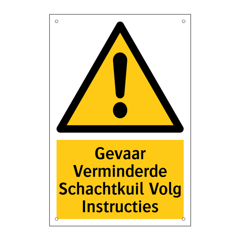 Gevaar Verminderde Schachtkuil Volg Instructies