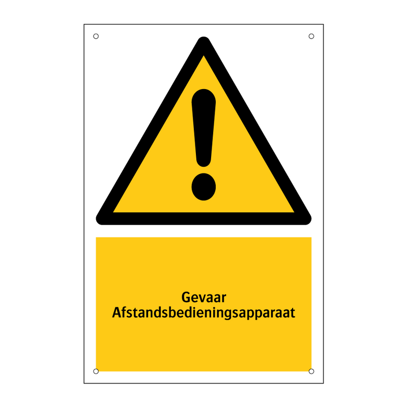 Gevaar Afstandsbedieningsapparaat