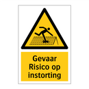 Gevaar Risico op instorting