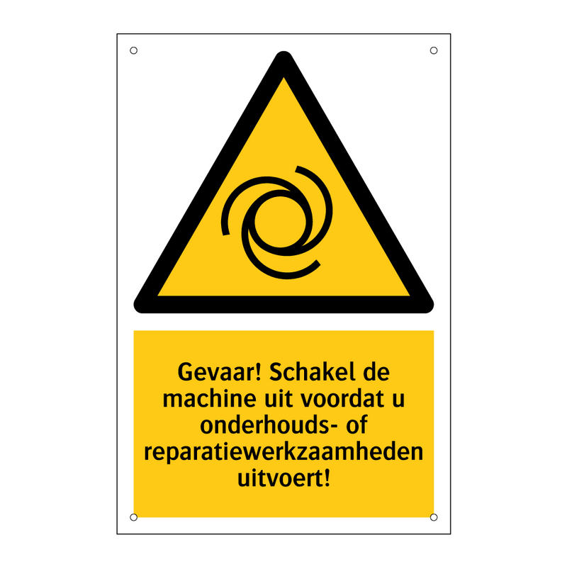 Gevaar! Schakel de machine uit voordat u onderhouds- of reparatiewerkzaamheden uitvoert!