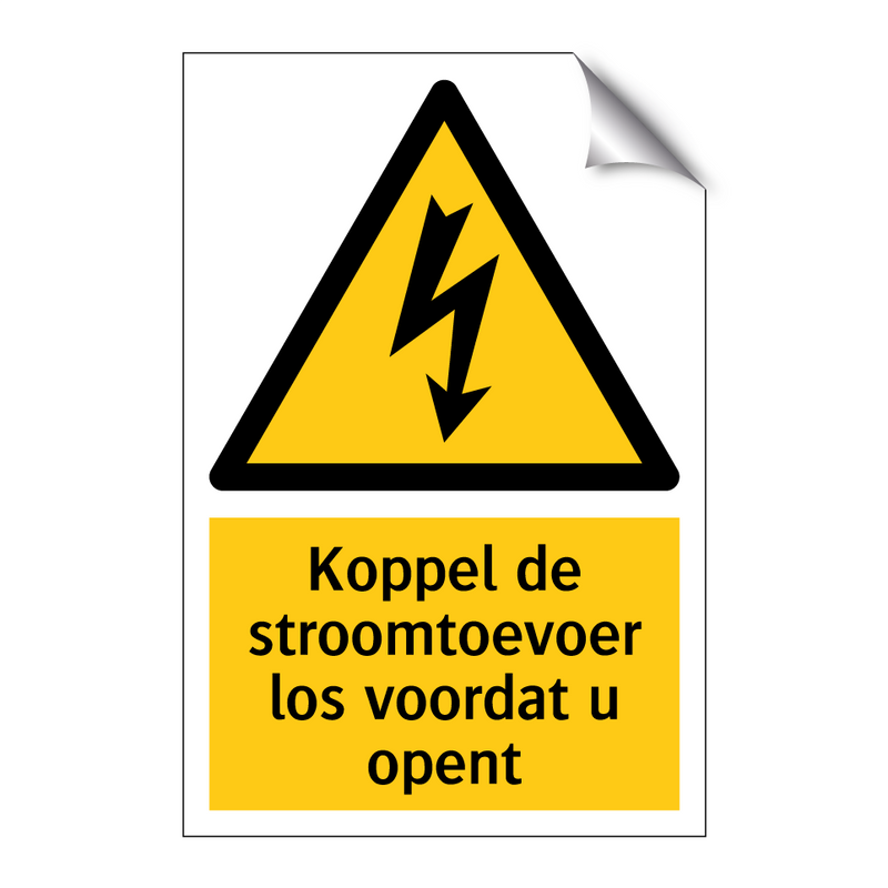 Koppel de stroomtoevoer los voordat u opent