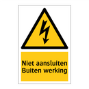 Niet aansluiten Buiten werking