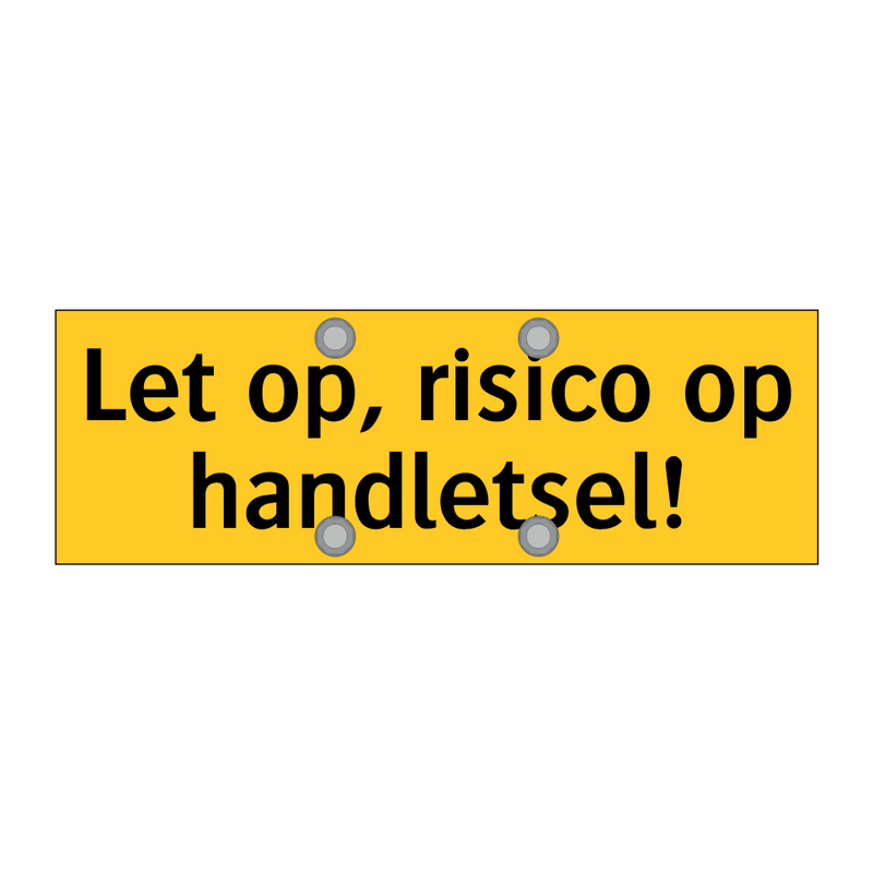Let op, risico op handletsel!