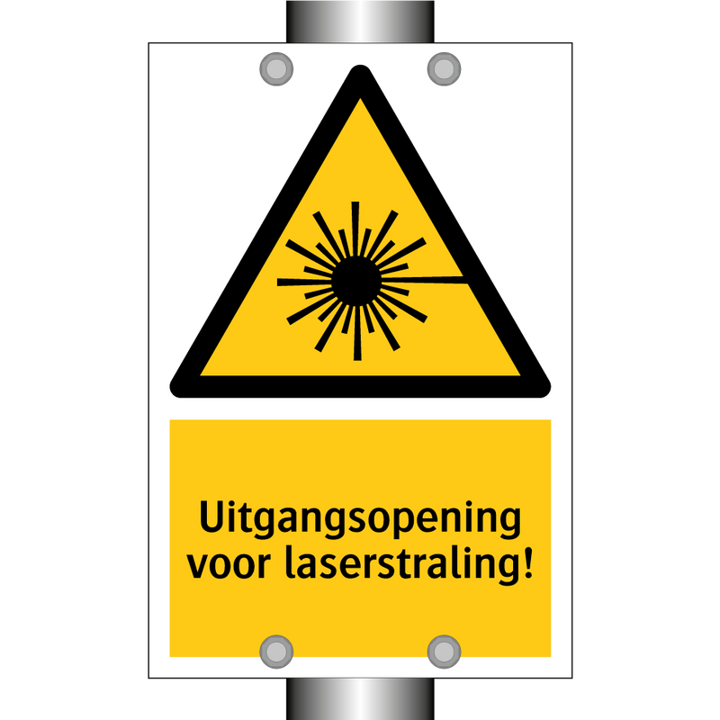 Uitgangsopening voor laserstraling!